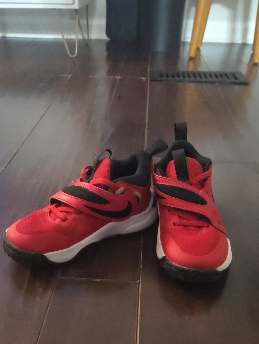 Nike Kids Red and Black Velcro Athletic Sneakers